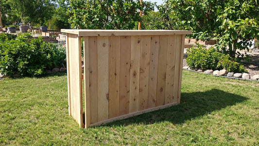 Portable Collapsible Cedar Bar – 5ft Wide, side view
