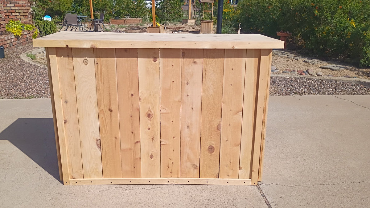 5-foot folding cedar bar — front view