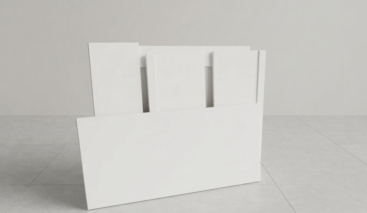 White 6-foot collapsible portable event bar broken down into flat pieces