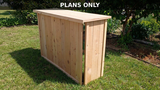 5-Foot Folding Cedar Bar — finished bar shown for the build plans (plans only)