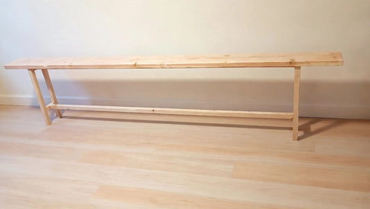 Rustic console table, 10 ft, front view