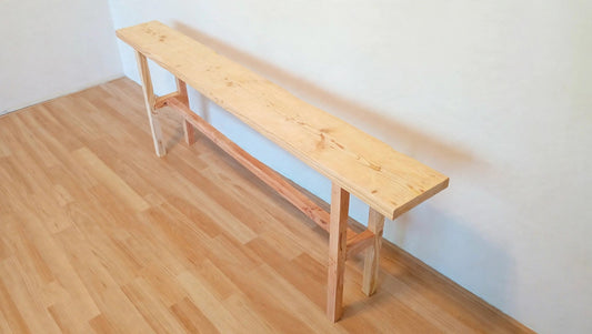 Rustic console table, 6 ft, front view