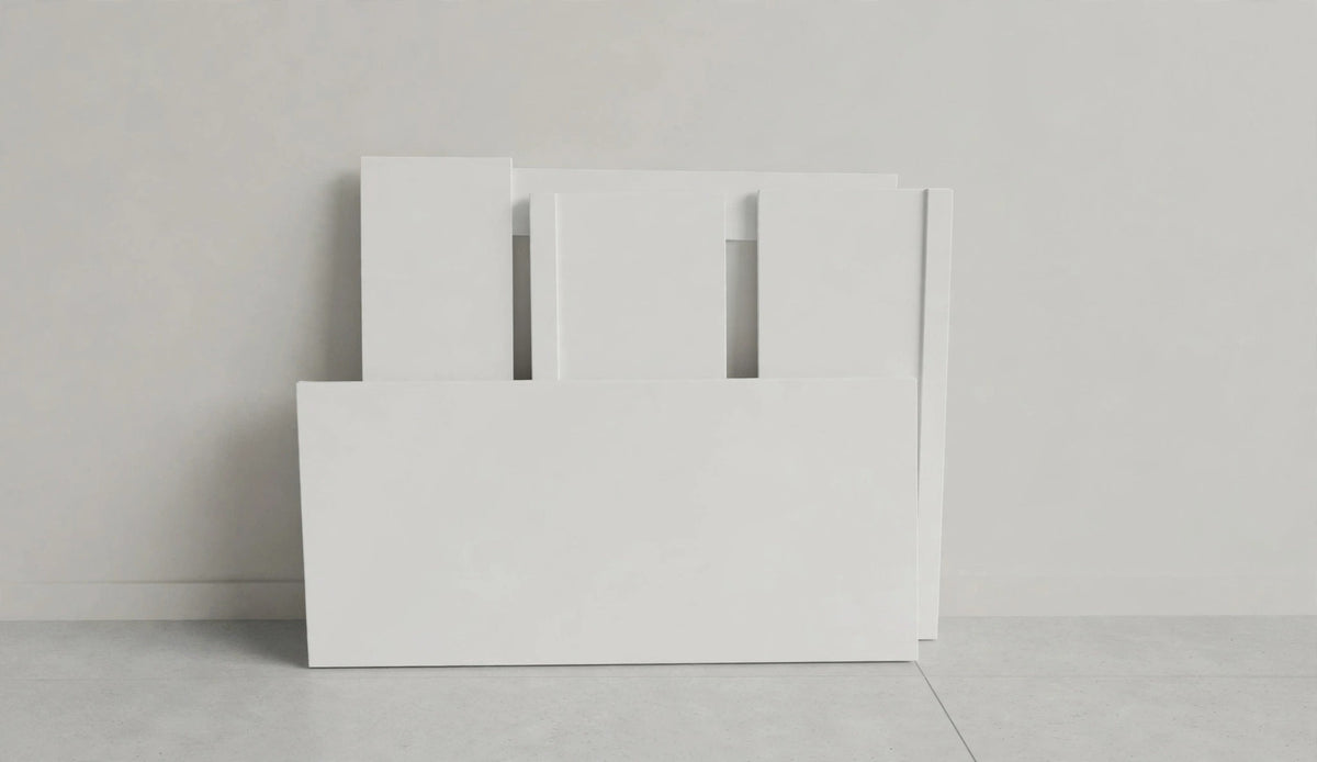 Collapsible bar broken down into flat panels leaning against a wall