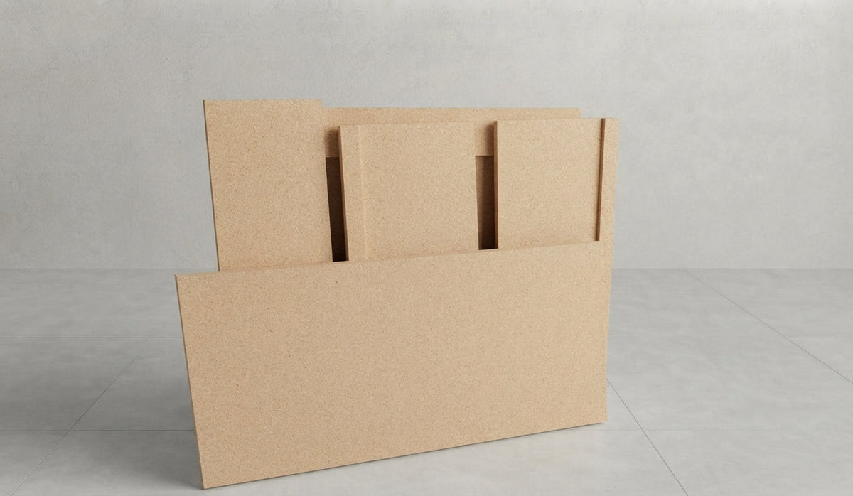 Unpainted MDF 6-foot collapsible portable event bar broken down into flat pieces