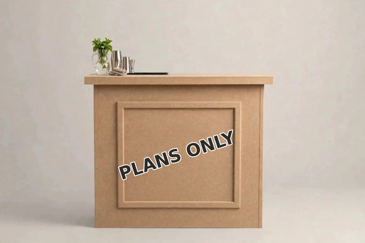 4-Foot Collapsible Bar Build Plans — raw MDF bar, plans only