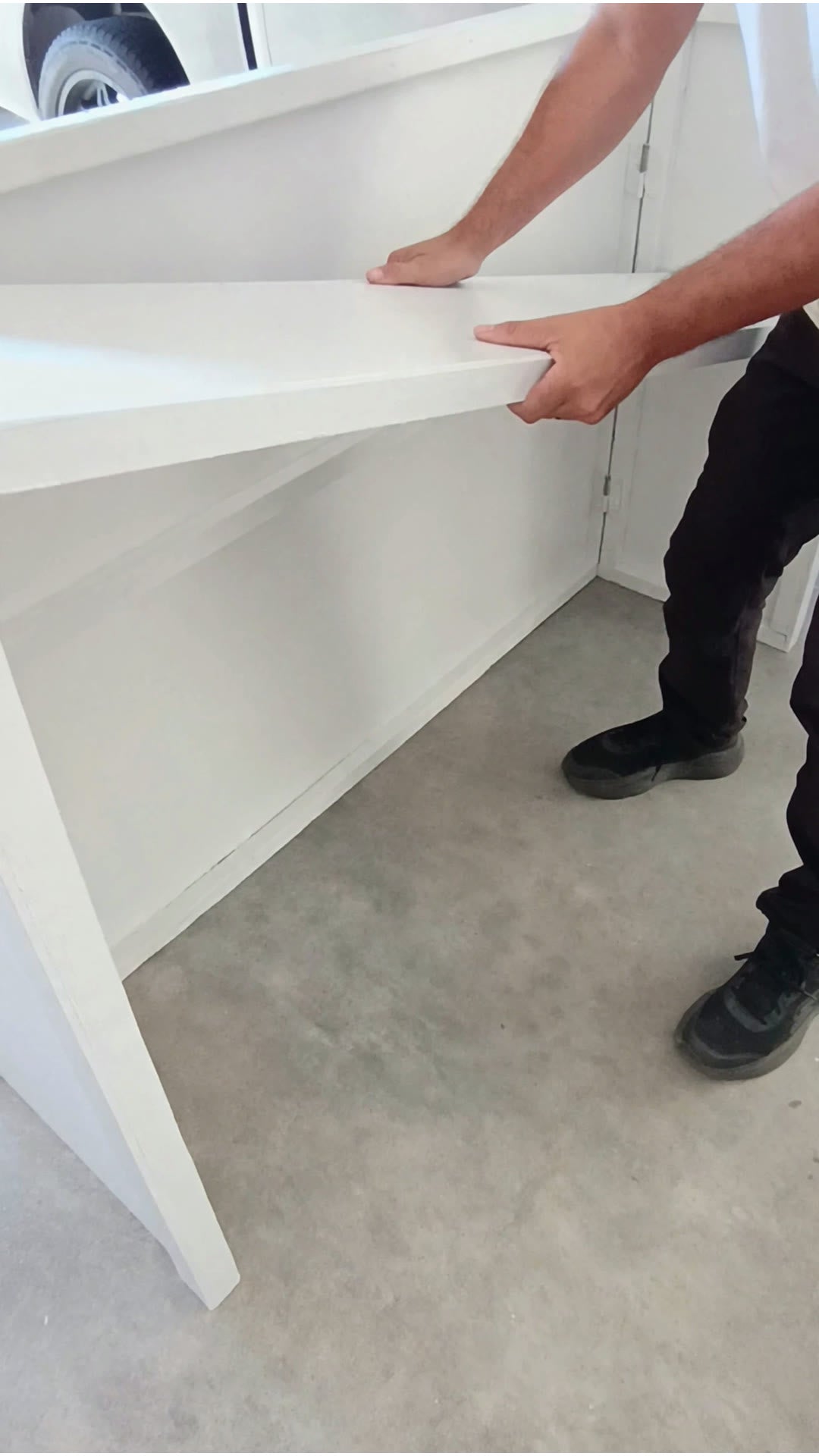 Teardown step 2: shelf slides out